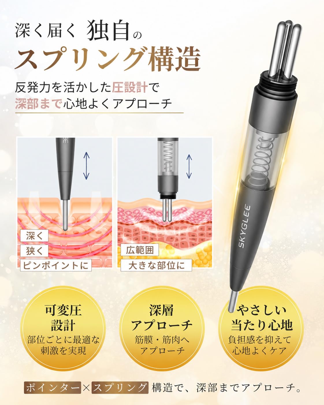 Amazon.co.jp: フェイス ポスポス ポインター ペン型美顔器 バネ式